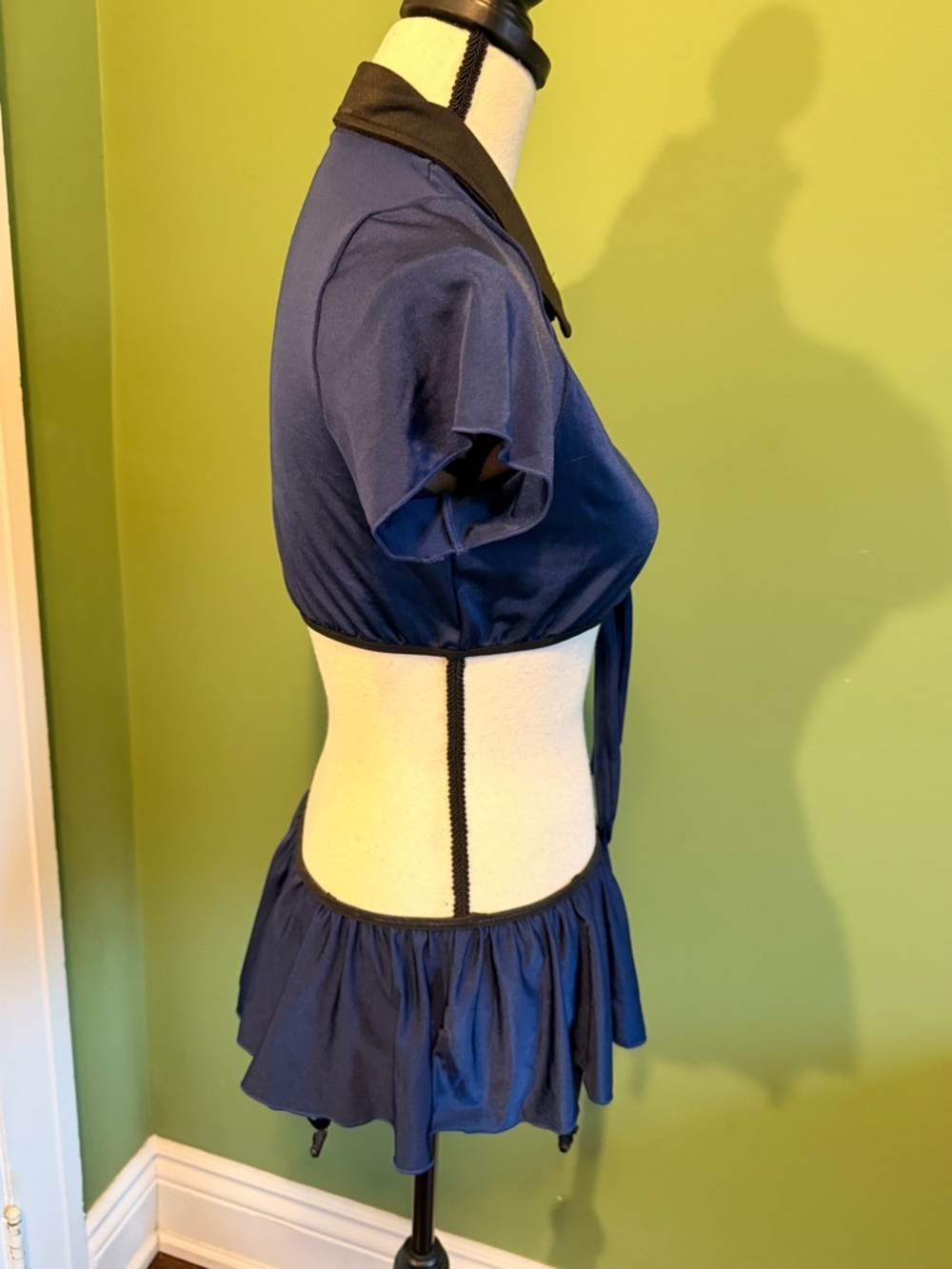 SHEIN Navy Blue Two-Piece Tie Front Crop Top and Mini Skirt Set - Picture 5 of 10